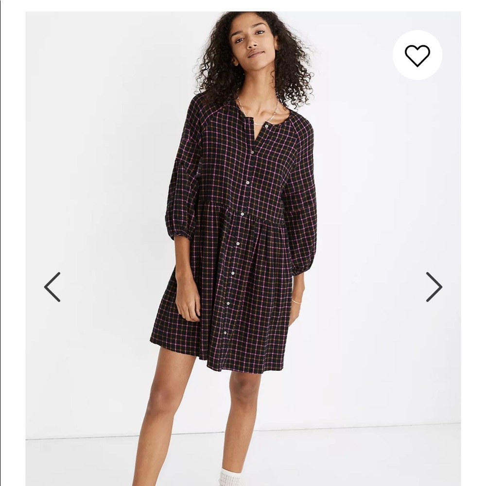 Madewell plaid raglan dress